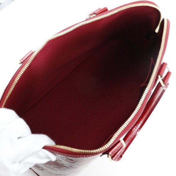 LOUIS VUITTON M93596 Alma GM Handbag Pomdamul Red Vernis Women - Picture 15 of 16